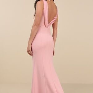 Lulus Maike Pink Cowl Back Mermaid Maxi Dress - Size M